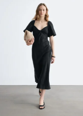 Vestido midi de lino