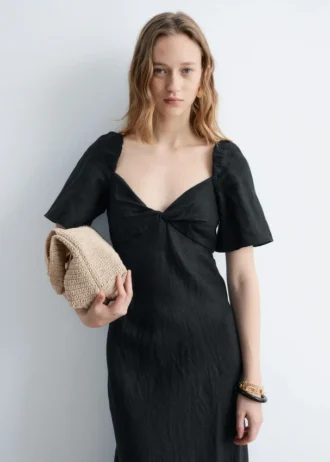 Vestido midi de lino