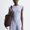 Vestido midi de lino acampanado