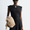 Vestido midi de lino acampanado
