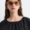 Vestido midi de lino acampanado
