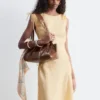 Vestido midi de lino acampanado