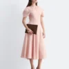 Vestido midi de lino acampanado