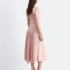 Vestido midi de lino acampanado
