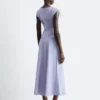 Vestido midi de lino acampanado