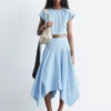 Vestido midi de popelín de algodón