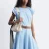 Vestido midi de popelín de algodón