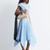 Vestido midi de popelín de algodón