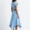 Vestido midi de popelín de algodón