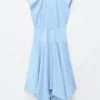 Vestido midi de popelín de algodón