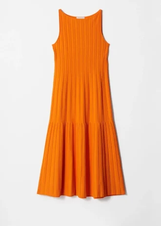 Vestido midi de punto acanalado