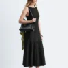 Vestido midi de punto acanalado