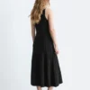 Vestido midi de punto acanalado