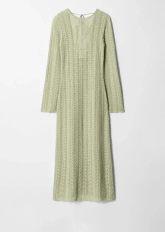 Vestido midi de punto calado