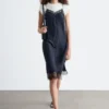 Vestido midi de seda