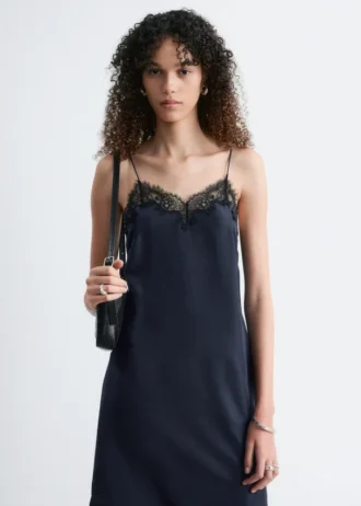 Vestido midi de seda
