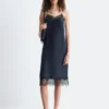Vestido midi de seda
