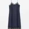 Vestido midi de seda