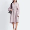 Vestido midi de seda y algodón estampado