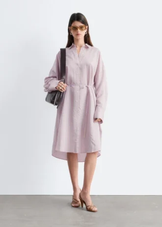 Vestido midi de seda y algodón estampado