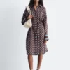 Vestido midi de seda y algodón estampado