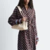 Vestido midi de seda y algodón estampado