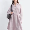 Vestido midi de seda y algodón estampado