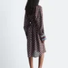 Vestido midi de seda y algodón estampado