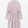 Vestido midi de seda y algodón estampado