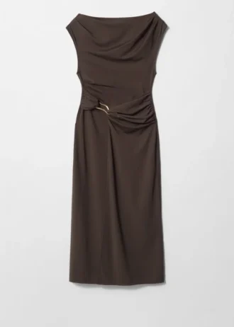 Vestido midi drapeado