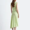 Vestido midi drapeado asimétrico
