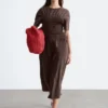 Vestido midi fruncido