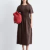 Vestido midi fruncido