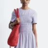 Vestido midi fruncido