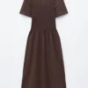 Vestido midi fruncido