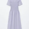 Vestido midi fruncido