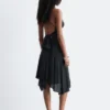Vestido midi liso con lunares