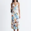 Vestido midi liso de satén