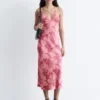 Vestido midi liso de satén
