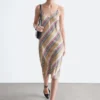Vestido midi liso de satén