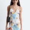 Vestido midi liso de satén