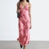 Vestido midi liso de satén