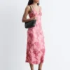 Vestido midi liso de satén