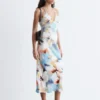Vestido midi liso de satén