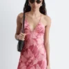 Vestido midi liso de satén
