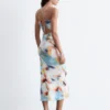 Vestido midi liso de satén