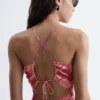 Vestido midi liso de satén
