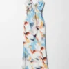 Vestido midi liso de satén