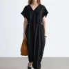 Vestido midi plisado con mangas dolman