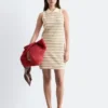 Vestido mini polo de algodón a rayas